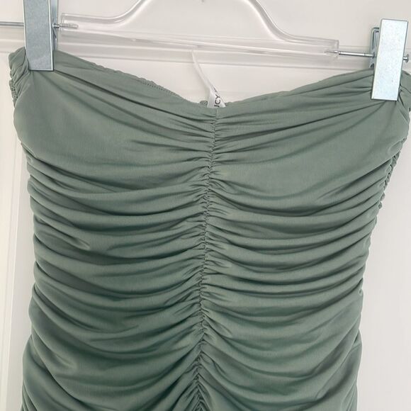 NWOT Lucy in the Sky Halter Ruched Mini Dress Green Size Small - Picture 10 of 12